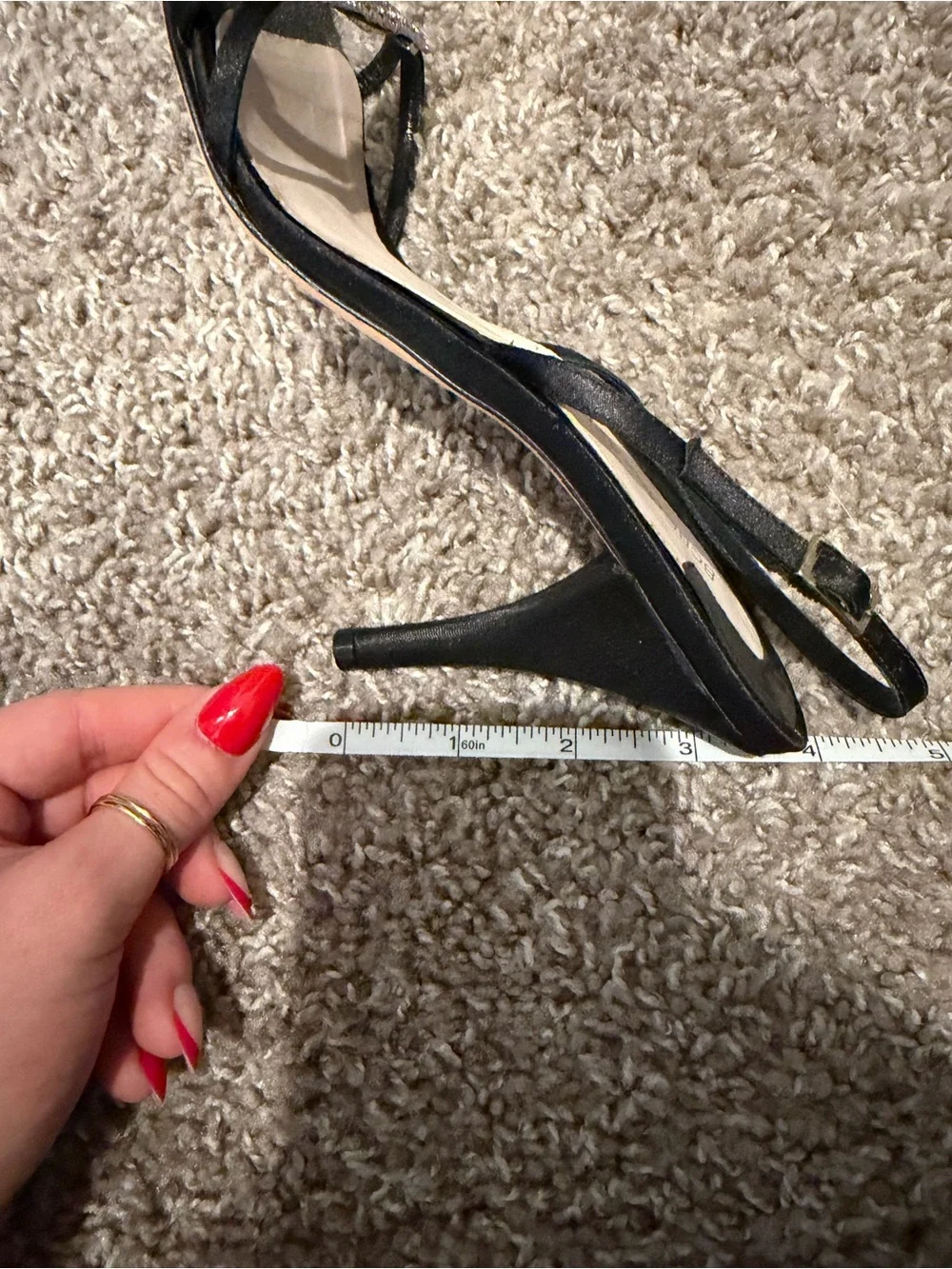 BCBGMaxAzria Black Slingback Heels with Crystal Toe Straps